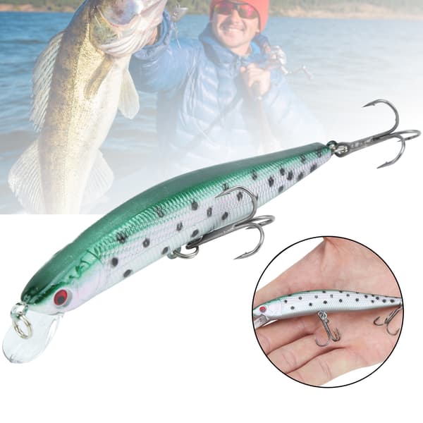 5 stk. plastminnow-sluk simulering langtkast med treblekrok #7 for fiske