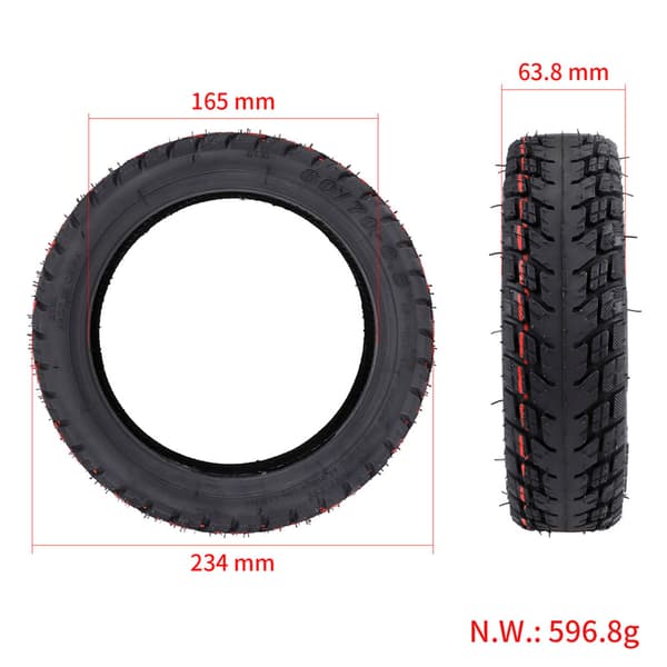 Slangfritt 60/70-6.5 Terräng Explosionssäkert Däck för Max G30 Elscooter med Ventil
