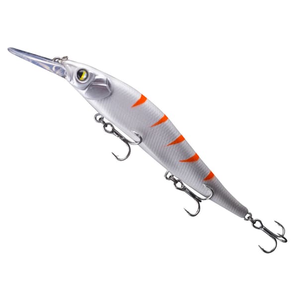 Minnow Jerkbait-agn til bas med trekrog, medium dybde, 13,5 cm, 14,7 g, fiskelokke.