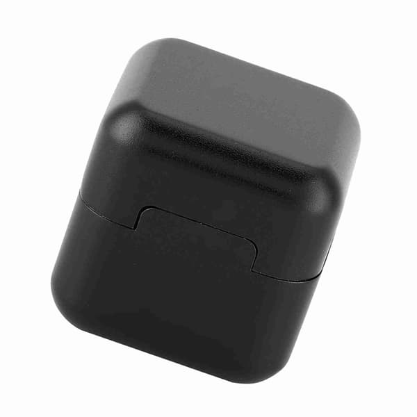 Bærbar kridtholder til billardkøspids, mini aluminium, med låg og magnet, sort