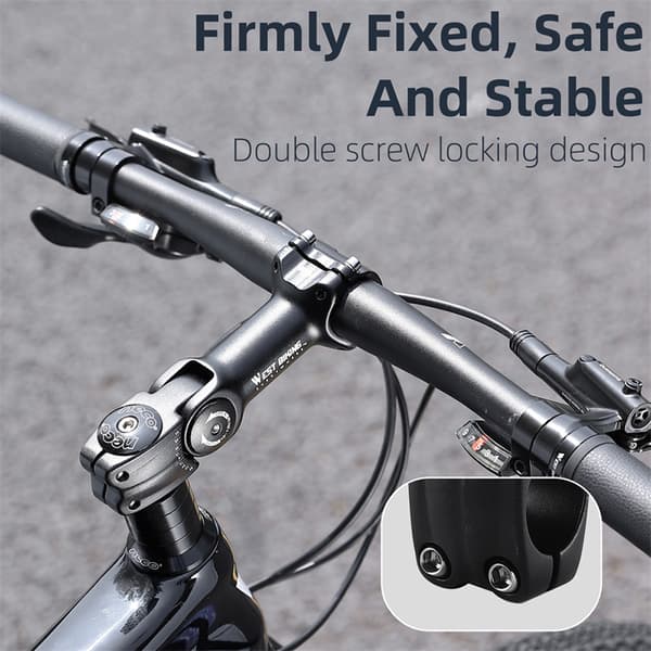 Justerbart cykelstyre nav, 60° vinkel, aluminiumlegering, höjningsadapter