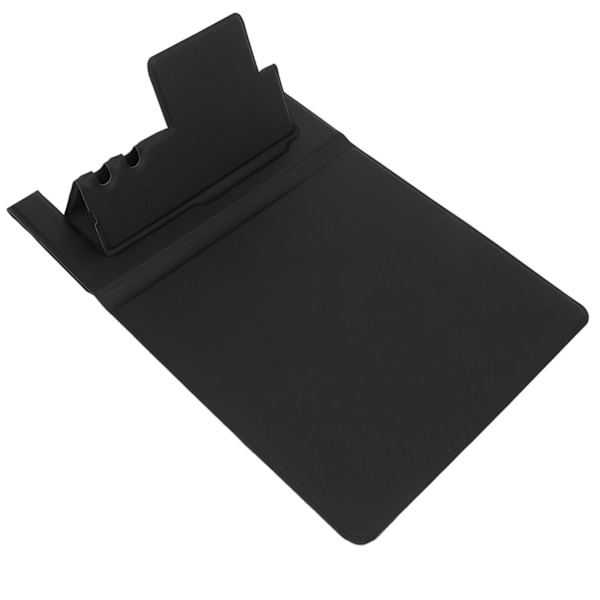 Sort USB-musemåtte med trådløs opladning og foldbar telefonholder til PC, bærbar computer og skrivebord