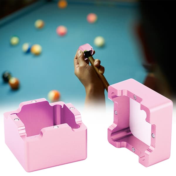 Bærbar aluminium mini kridtholder til billard, snooker og poolkø-spids (rosaguld)