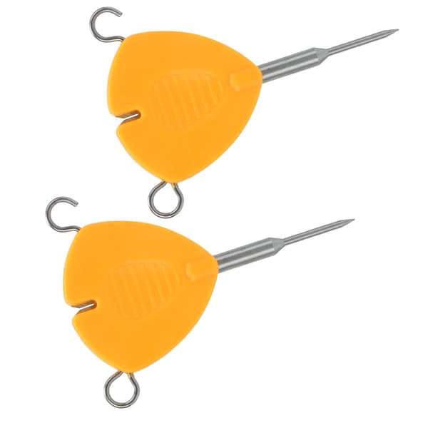 2 stk. orange agnknudetrækker, bærbart fiskeredskab til at binde line og krog