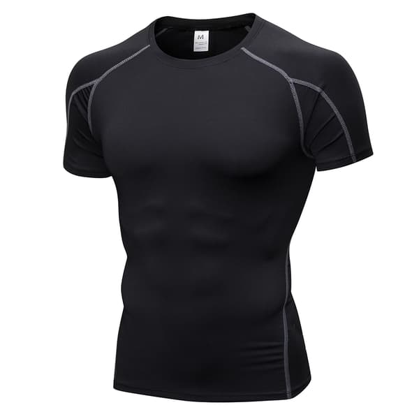3-pak kortærmede quick-dry kompression T-shirts til mænd til træning og løb