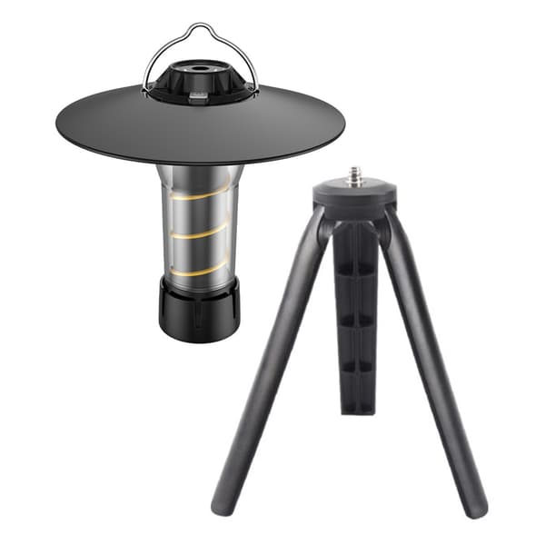 Bærbar Genopladelig LED Campinglampe med Magnetisk Base, Stativ, USB Type-C Powerbank
