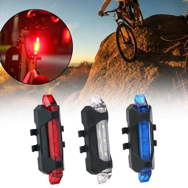 USB oppladbart sykkelbaklys, 4 moduser, vanntett, MTB sykkeltilbehør