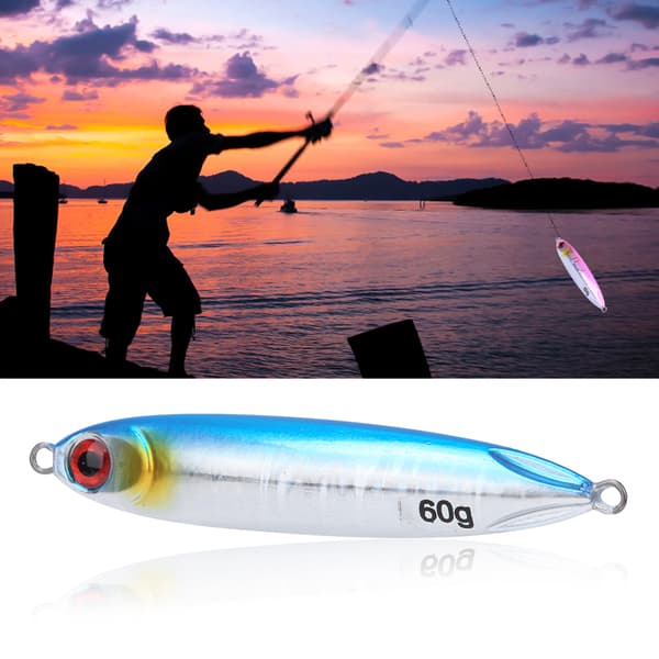 2 st simulerade fiskformade fiskedrag med levande simställning - blå