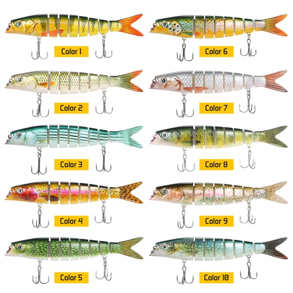 TARUOR 140 mm 8-segment sjunkande fiskedrag med trekrokar