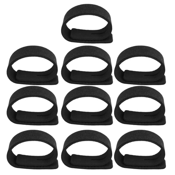 10 st elastiska fiskespöremmar med halkfri kardborreband, spårhandtag, ring, nylon, polyuretan
