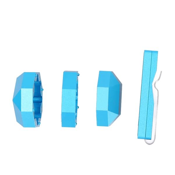 Billardkridtholderclips, 6063 aluminium, universal, 3 lag, ottekantet, snooker kø tilbehør, blå