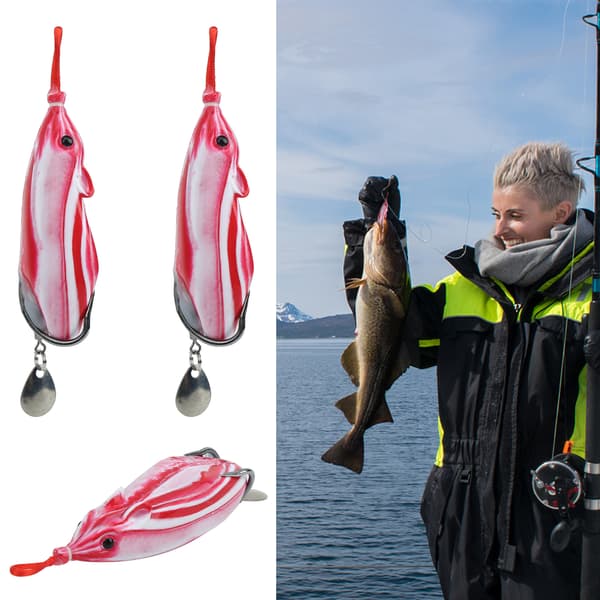 3 st mjuka konstgjorda simulerade ormhuvudbeten för fiske #1