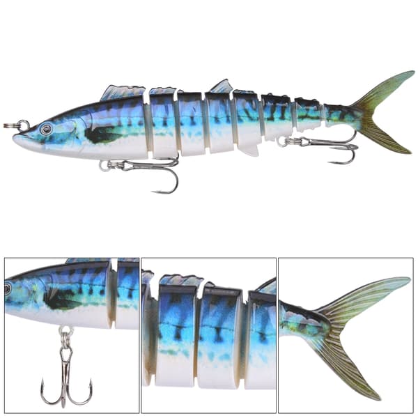 pc Multi-Section Sinking Wobbler Konstgjort fiskedrag med #4 krok för sötvatten och saltvatten