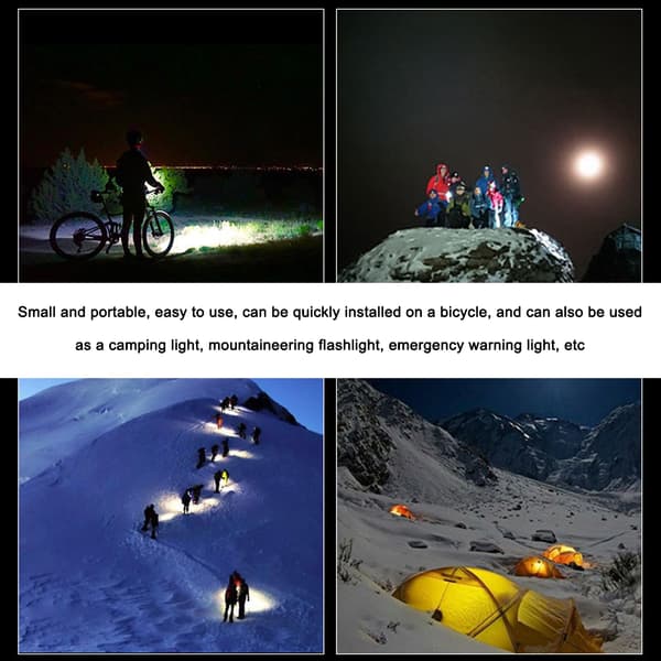 LED Cykelforlygte 1000LM USB Genopladelig Vandtæt 6 Tilstande MTB
