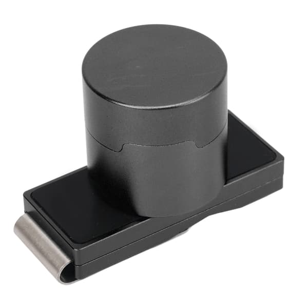 Magnetisk kridtholder til billard, aluminiumslegering med klips, bærbar kridtboks, sort