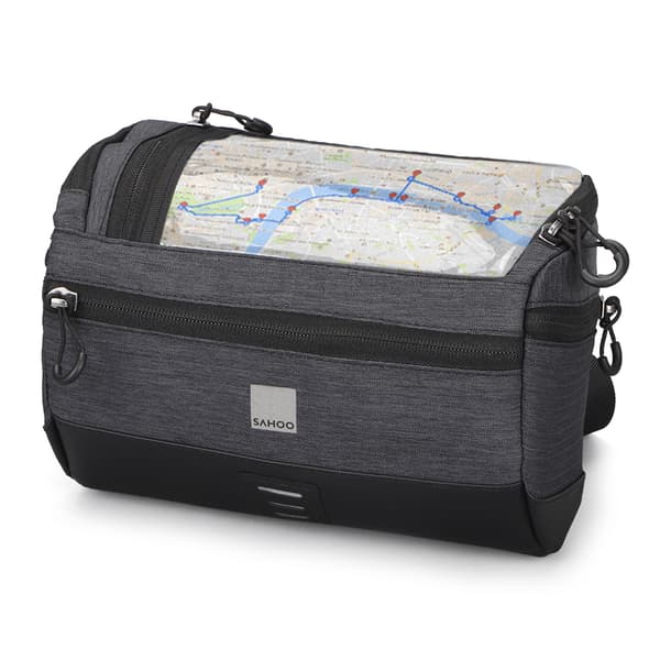 Frontcykeltaske med holder til 6-tommer touchscreen mobiltelefon