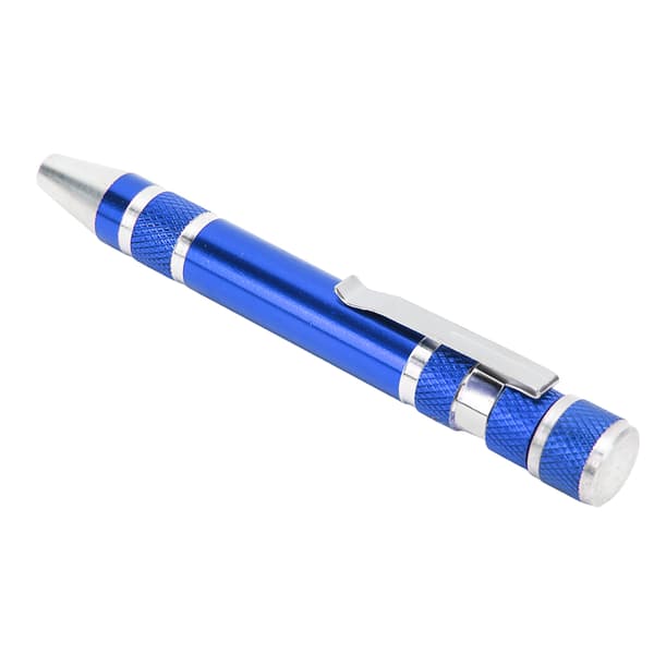 8-i-1 Lommeskruetrækker Mini Magnetisk Pen Multifunktionel til Tynde Skruer Blå