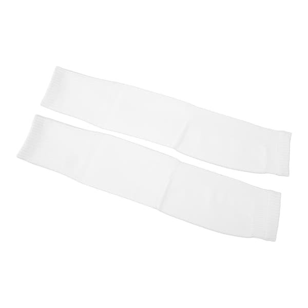 Lange kompressionsærmer til ben, polyester, unisex, hvid, til fodbold, cykling