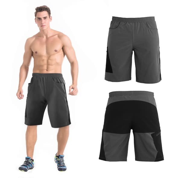 TOMSHOO MTB Sykkelshorts med 3D Pustende Polstring og Løstsittende Glidelåslommer