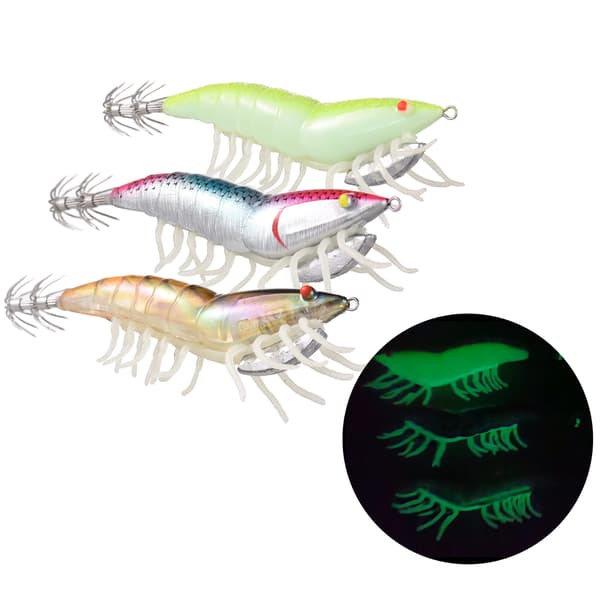 EGI Lysande Räkagn 115mm/20g för Bläckfiskfiske (3-pack)