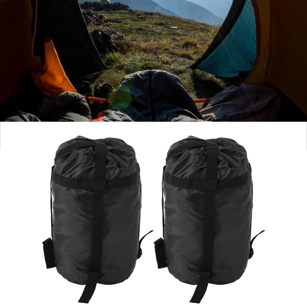 2 stk. kompressionsopbevaringspose til voksnes sovepose til udendørs camping HWYSD201202