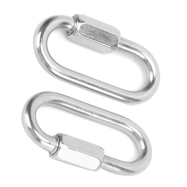2 STK Quick Link D-formet låsekarabin i rustfrit stål med sekskantskrue til klatring (5 mm)