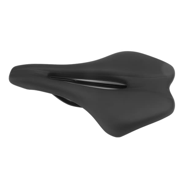 Racercykelsadel med stødabsorbering og ergonomisk design, midterhul, PU-læder