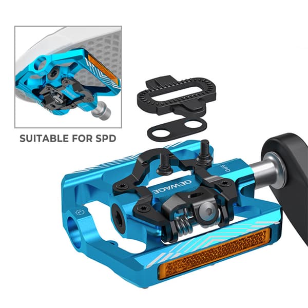 Lette aluminium terrengsykkelpedaler med refleks for SPD