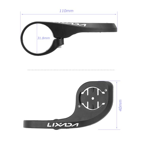 Lixada Cykelcomputerbeslag til Garmin Edge 200 500 800 med ergonomisk design - Sort/Rød/Grøn