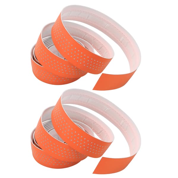 Skridsikker PU+EVA racercykel styrbånd med orange endepropper.