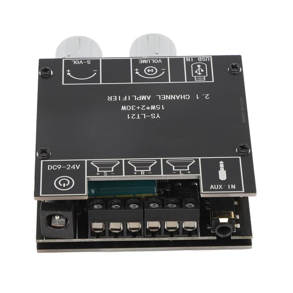Digital Bluetooth 5.1 Forstærkerkort, 2.1 Kanaler, 15W+15W+30W, med APP-kontrol og Beskyttelse.