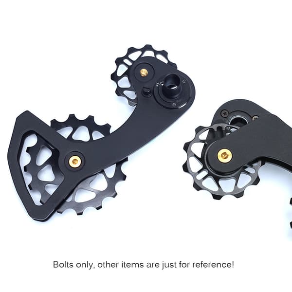 2 st bakväxelbultar i titanlegering M5x14,2 mm för cykling