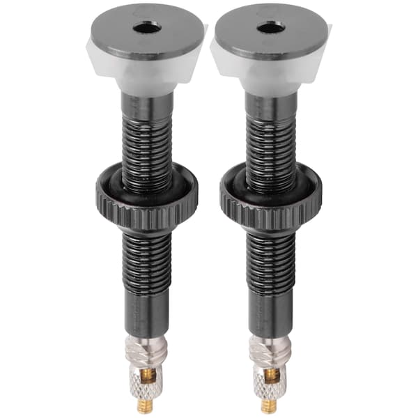 1 par 52 mm förlängd Presta-ventil för slanglös cykelfälg, MTB aluminiumlegering, svart