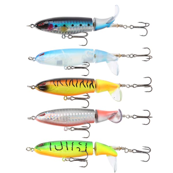 5 stk. kunstig fiskelokke blyant flydende 9 cm/13 g til floder, søer og hav med opbevaringsboks
