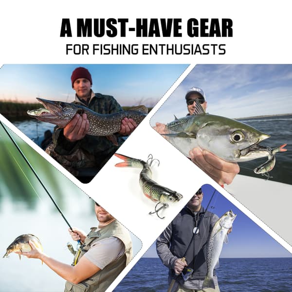 TARUOR 140mm 8-segment Minnow kunstig agn Swimbait med diskantkroker