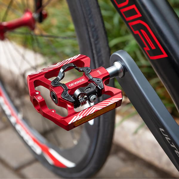 Lätta mountainbikepedaler i aluminium med reflex för SPD