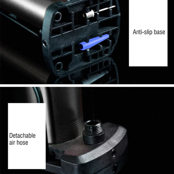 Mini bärbar högtrycksfotpump för cykeldäck, svart