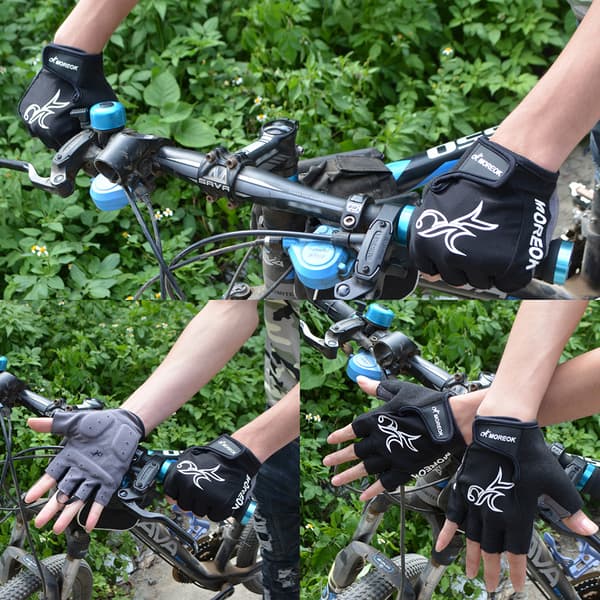 Cykelhandsker med halve fingre, absorberende og åndbar polstring til mænd og kvinders MTB