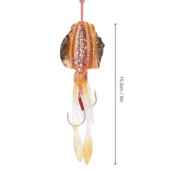 Kalmari-viehe UV-pehmeä valaiseva tekoviehe 2 koukulla 15,3 cm #2 Kalastustarvike