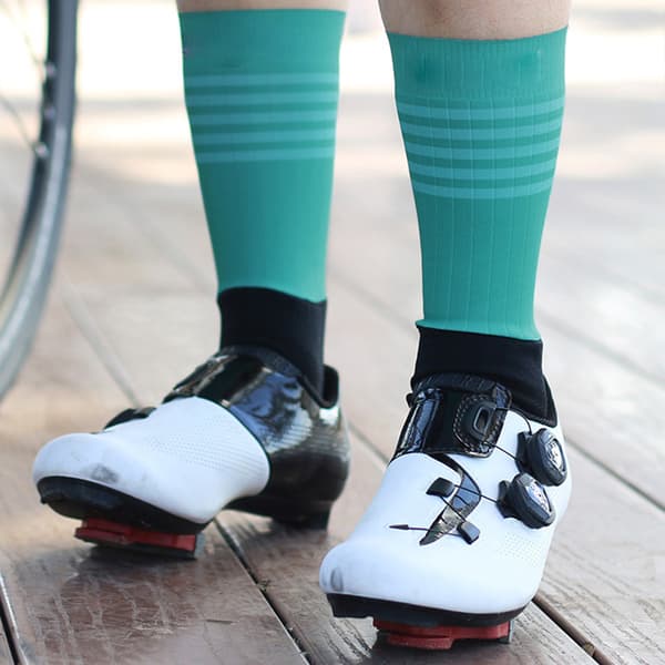 Unisex cykelstrømper med striber, åndbare, skridsikre, bløde, elastiske, til cykling, løb, gang