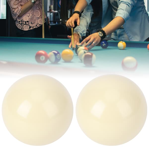 2 hvide kugler til pool/billardtræning, 5,72 cm standard harpiks bordspil
