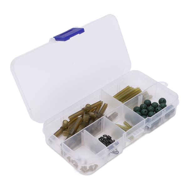 71 st/7 set trasselfria ärmar med sidokurvor kit spännen karpfisketillbehör