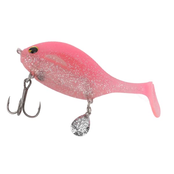 Blød PVC Fleksibel Lokkemad med Paillet Lokkemad til Hav og Floder, Pink Farve, 100mm