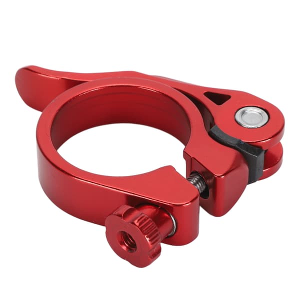 Cykel sadelpindstrammer 34,9 mm CNC aluminiumslegering med quick release - rød