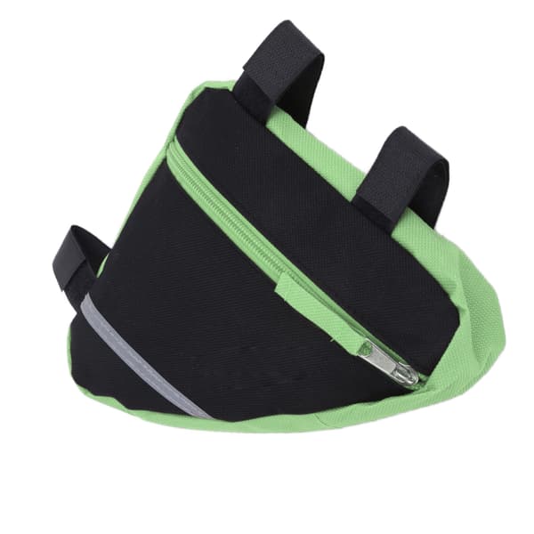 Triangulär cykelväska, slitstark nylon, multifunktionell, cykeltillbehör, utomhusbruk, grön