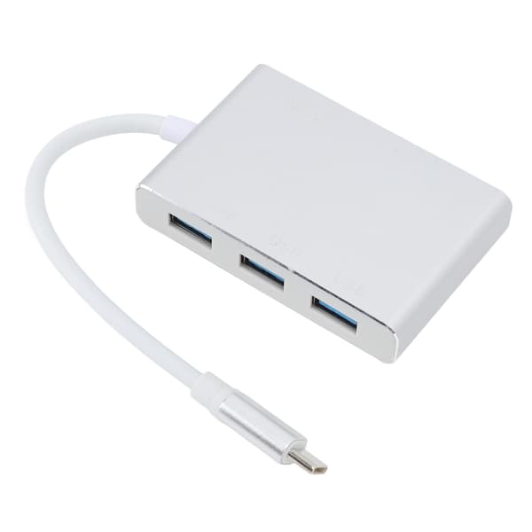 5-i-1 USB-C-hub med USB 3.0, VGA, HD multimedia-grensesnitt for bærbar PC, datamaskin og mobiltelefon - Sølv