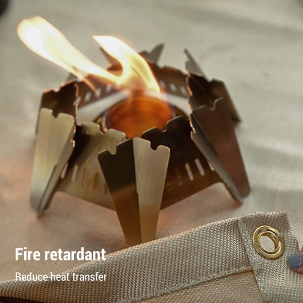 Brandsäker matta för lägereldar och grillar, flamsäker golvskydd med kopparöljetter