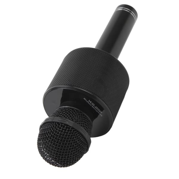 Bærbar 3-i-1 trådløs Bluetooth karaokemikrofon med højttaler, Hi-Fi lyd, sort