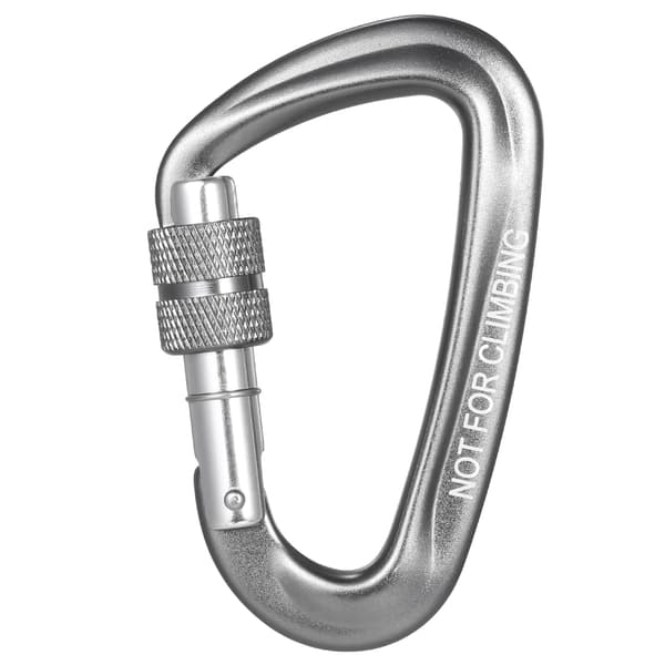 2 stk D-formede karabinkroker med skrulås for camping, fotturer, backpacking, kraftig