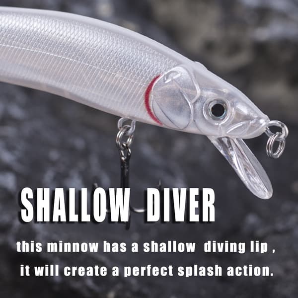 Synkende Minnow Swing Bait 12cm 13.3g med 3D-øjne til Basfiskeri